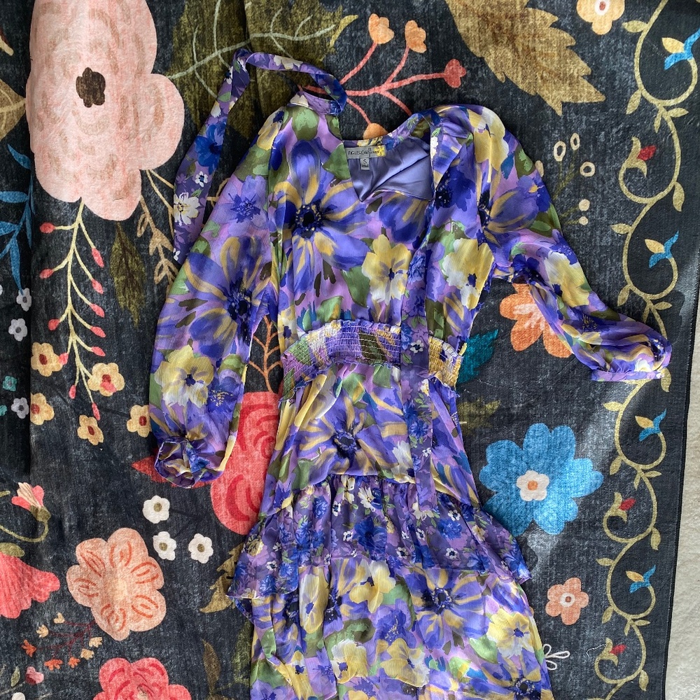 Purple Dress with floral design